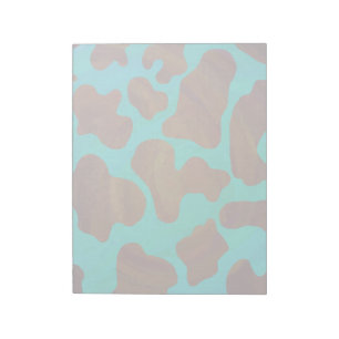 Bloc-note Impression Brown et Turquoise de vache