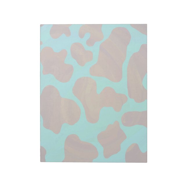 Bloc-note Impression Brown et Turquoise de vache (Tourné)