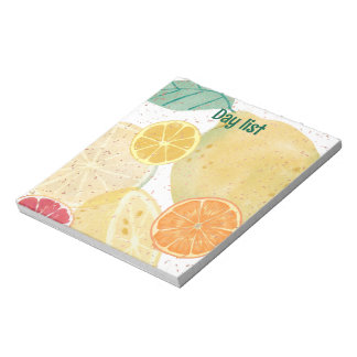Bloc-note Impression d'art pastel minimaliste citron et oran