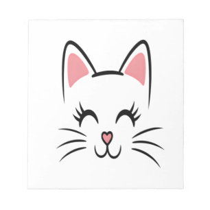 Bloc-note Impression de moustaches de visage de chat Amour H