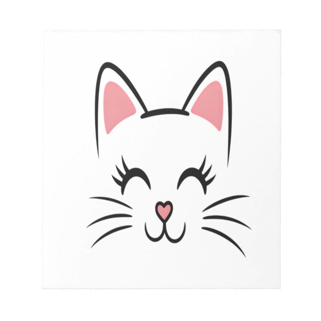 Bloc-note Impression de moustaches de visage de chat Amour H (Devant)
