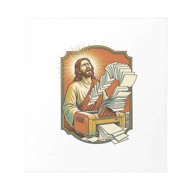 Bloc-note Impression feuille Excel Jésus 50 pages blanches B (Devant)