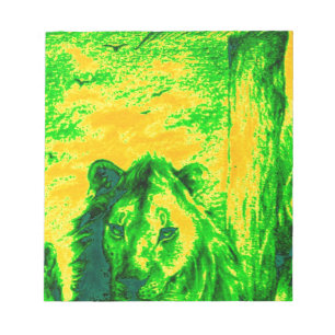 Bloc-note Impression Fluorante Lion Art Vision Night