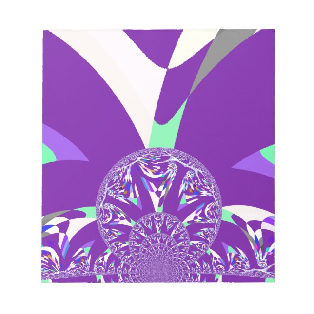 Bloc-note Imprimante d'art bleu rétro Cyan Kaleidoscope (Devant)