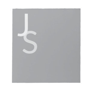 Bloc-note Initiales chevauchantes modernes monogrammées Gr
