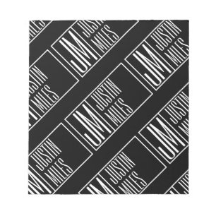 Bloc-note Initiales modernes avec motif de monogramme de nom