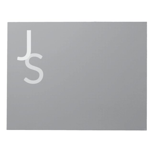 Bloc-note Initiales monogrammes à chevauchement moderne | Gr (Devant)