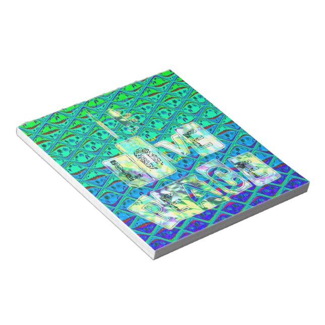 Bloc-note Italien bleu sirène Motif Art Imprimer (Incliné)