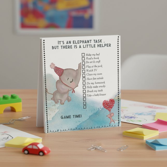 Bloc-note It's an Elephant Task- Kids Daily Checklist  (It's an Elephant Task- Kids Daily Checklist Notepad)