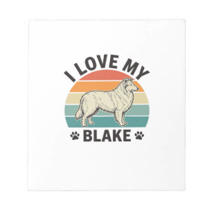 Bloc-note J'aime mon chien Blake rétro gravure design_1