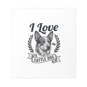 Bloc-note J'aime mon chien de troupeau design de gravure vin