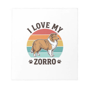 Bloc-note J'aime mon design vintage Zorro pour amoureux de c
