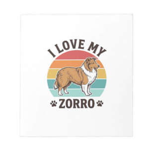 Bloc-note J'aime mon design vintage Zorro pour amoureux de c