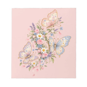Bloc-note Jardin d'anniversaire papillon pastel