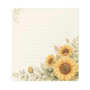 Bloc-note Jardin de Tournesols Dorés Aquarelle