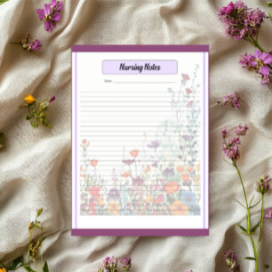 Bloc-note Jardin Violet en Fleur_ Notes de soins