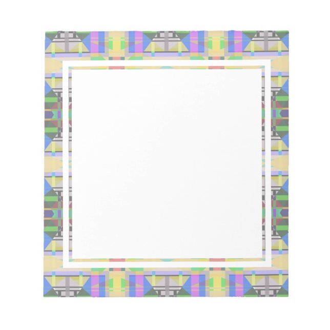 Bloc-note Jaune bleu violet géométrique (Devant)