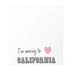 Bloc-note Je déménage en Californie