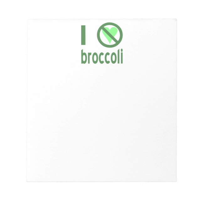 Bloc-note Je déteste le brocoli (Devant)