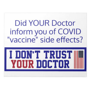 Bloc-note Je ne fais pas confiance à votre médecin