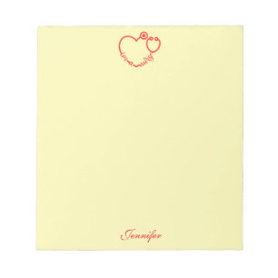 Bloc-note Je suis une infirmière stéthoscope Coeur Nom perso