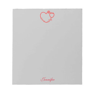 Bloc-note Je suis une infirmière stéthoscope Coeur Nom perso