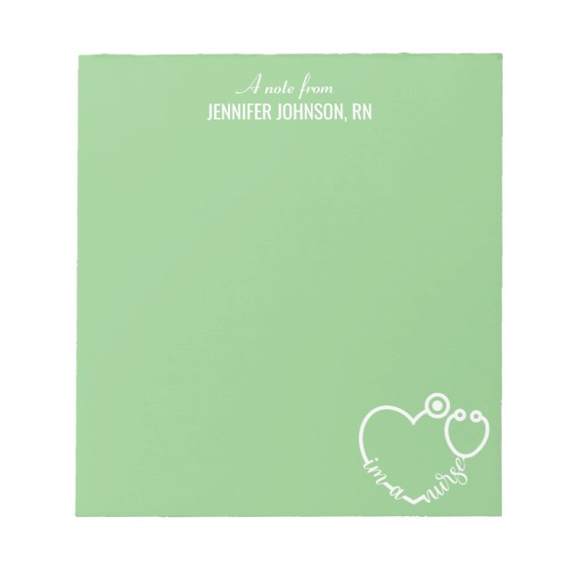 Bloc-note Je suis une infirmière stéthoscope Nom personnalis (Devant)