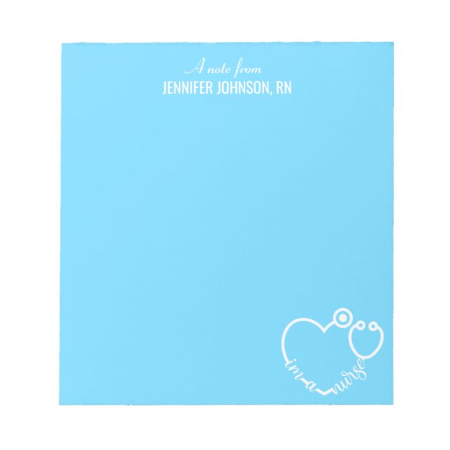 Bloc-note Je suis une infirmière stéthoscope Nom personnalis (Devant)