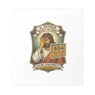 Bloc-note Jésus drôle Erreur 404 Humour Développeur Web Prog