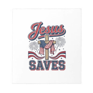 Bloc-note Jésus Sauve Chemise Chrétienne Patriotique Vintage