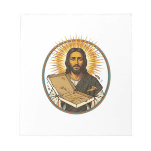 Bloc-note Jésus trompé par une boîte à pizza vide Humour de 