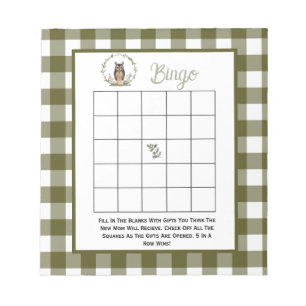 Bloc-note Jeu de Bingo minimaliste en forêt