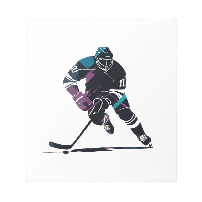 Bloc-note Jeu de hockey sur glace Défi Sport Style Silhouett (Devant)