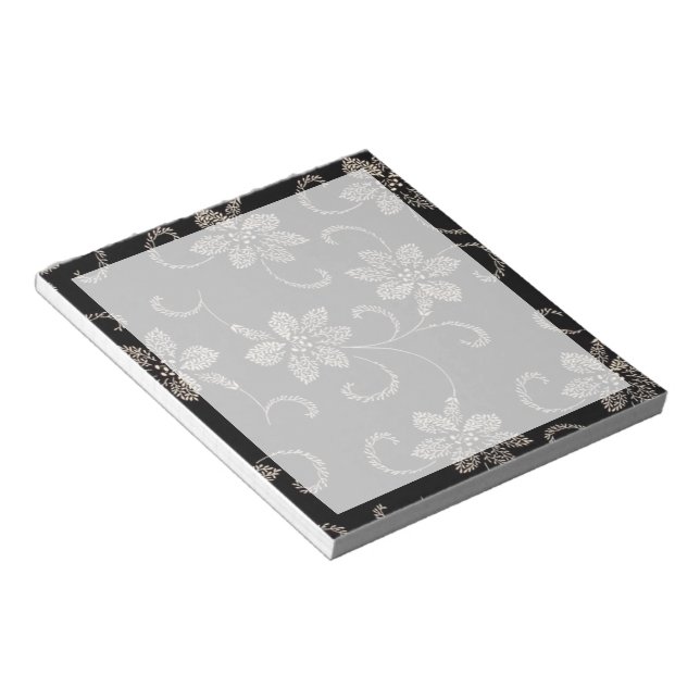 Bloc-note Jeu floral noir (Incliné)