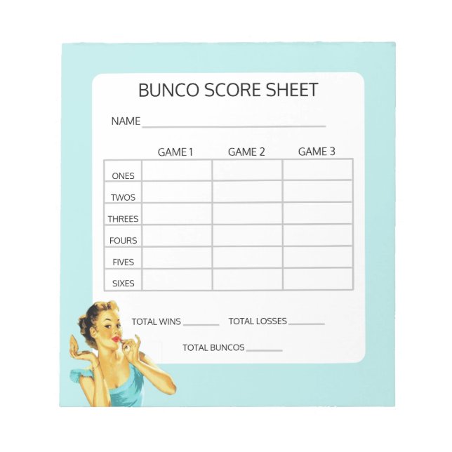 Bloc-note Jeu Retro Bunco Score Pad (Devant)