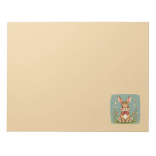 Bloc-note Joli adorable lapin brun avec nœud papillon