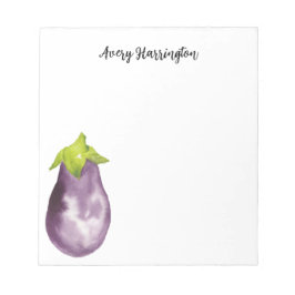 Bloc-note Joli aubergine violet aquarelle récolte Aubergine