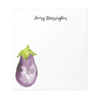 Bloc-note Joli aubergine violet aquarelle récolte Aubergine