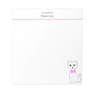 Bloc-note Joli Chat Blanc Simple