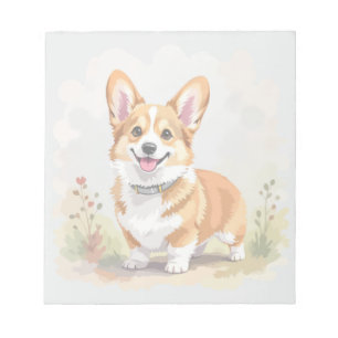 Bloc-note Joli chien Pembroke Welsh Corgi rouge
