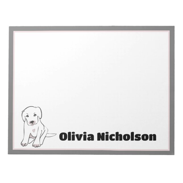 Bloc-note Joli Chiot Doodart Stationery personnalisée (Devant)