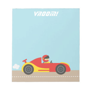 Bloc-note Joli garçon pilote de course de voiture de course