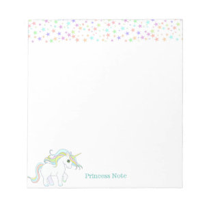 Bloc-note Joli Licorne Magique & Étoiles Pastel Multicolores