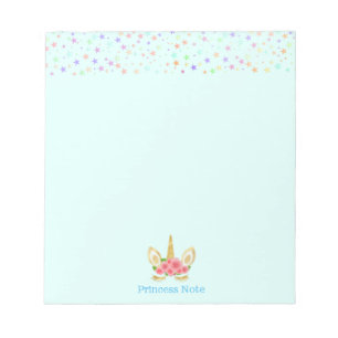 Bloc-note Joli Magic Licorne & Étoiles sur Bleu Clair