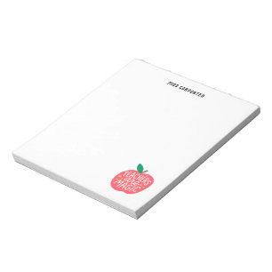 Bloc-note Joli Mignon Citation de Pomme Enseignant Personnal