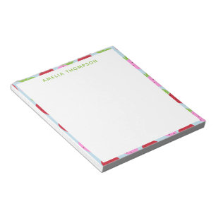 Bloc-note Joli motif de fraise rétro personnalisé