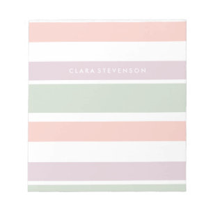 Bloc-note Joli pastel motif rose-vert violet rayures