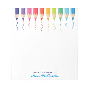 Bloc-note Joli professeur d'art personnalisé Artisan arc-en-