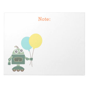 Bloc-note Joli Robot avec Ballons pour les enfants