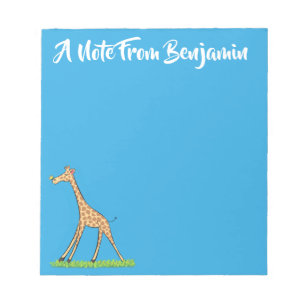 Bloc-note Jolie girafe avec dessin animé de papillon
